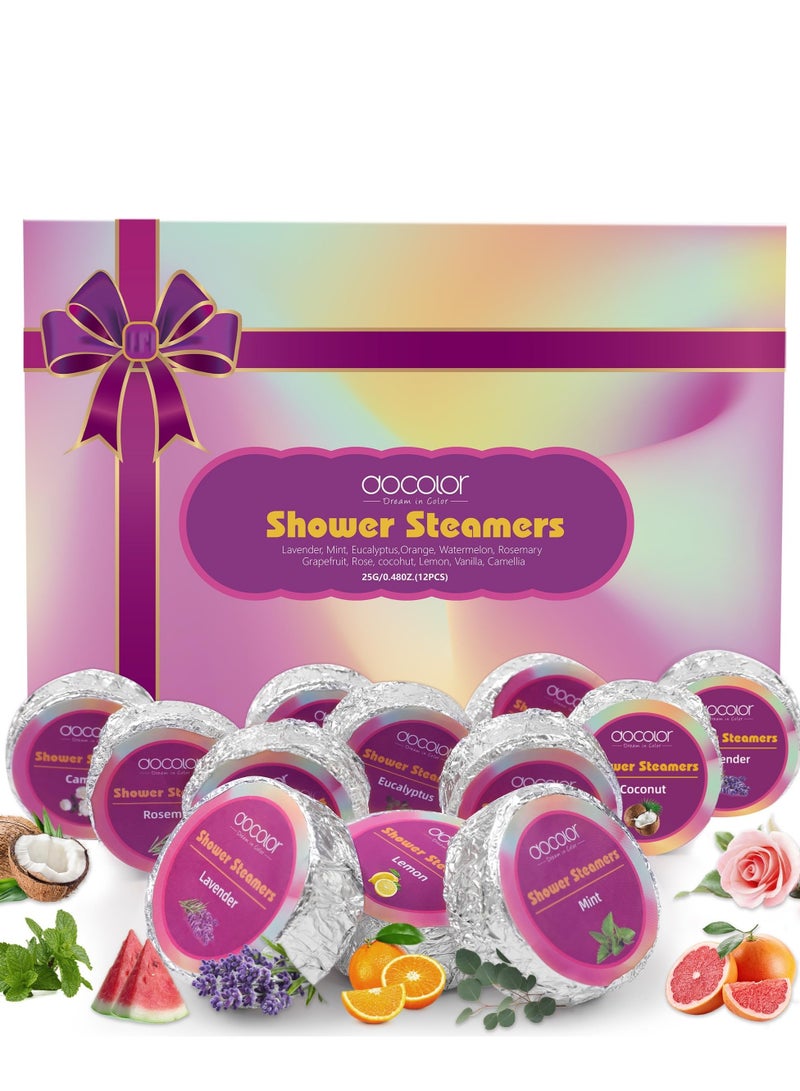 Shower Steamers Aromatherapy 12 Pack - Essential Oil Self Care Gifts for Women & Men